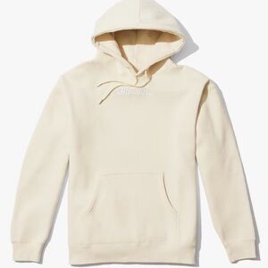 Glossier Limited Edition Hoodie Size XL soft pullover cream neutral oversized